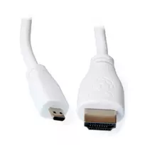 Raspberry MicroHDMI - HDMI kabelis 2m Baltas