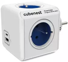 Cubenest - PowerCube, 0,1 m, originalus USB PD 20 W, A+C, mėlynas, POWERCUBE, 4 lizdai, USB A+C, maitinimo tiekimas 20 W