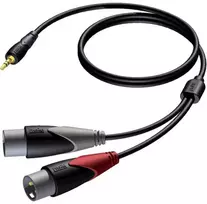 3,5 mm mini lizdas - 2 x XLR 1,5 m laidas - Procab