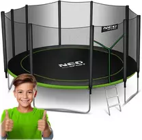 15 pėdų / 465 cm sodo batutas su lauko tinklu ir kopėčiomis „Neo-Sport“
