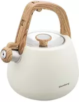 Virdulys, Nerūdijančio plieno švilpimo virdulys, smėlio spalvos su medine rankena, talpa 2,5 l, klausberg, KB-7775