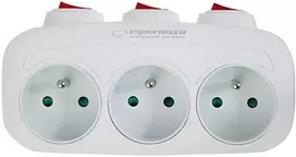 Esperanza ELK307W elektros skirstytuvas 3 lizdų jungiklis Baltas