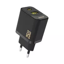Dudao A26T GaN 25W USB-A, USB-C įkroviklis – juodos spalvos