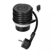 Orno Lizdas Įleidžiamas lizdas 2P+Z su „EasyEject“ sistema, USB 3.0, 1,5 m + USB adapteris