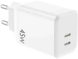 Įkroviklis NCC (2xUSB-C; 45W) baltas