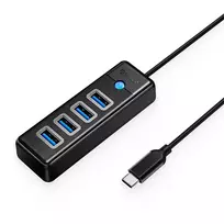 Orico PW4U-C3 USB-C / 4x USB-A 3.0 Hub – juodos spalvos