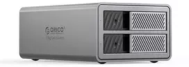 „Orico 9828RU3 2 Big DAS Solution ProRAID“ diskų masyvas, skirtas 2 2,5/3,5 colio SATA HDD/SSD diskams su RAID valdikliu – pilkas