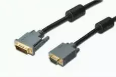 DIGITUS DVI / VGA adapter cable, DVI(24+5) - HD15, 2x ferrit, M/M, 2.0m, DVI-I dual link, DK-320301-020-S