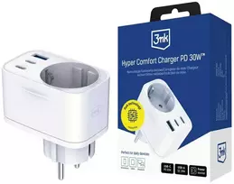 3Mk apsaugos priedai - 3mk komfortiškas įkroviklis GaN 30W QC PD PPS 2C1A1S Baltas