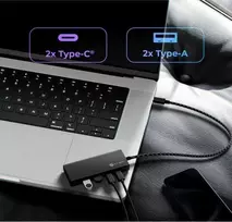 USB ŠAKOTUVAS Icy Box ICY BOX IB-HUB1436-CPD 4 prievadų USB 3.2 Gen 2, USB šakotuvas (juodas)