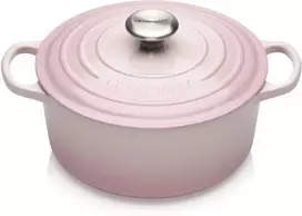 Le Creuset Signature ketaus apvalus troškintuvas 24 cm apvalkalu rožinė