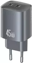 Laidinis įkroviklis USAMS CC305 T66 45W GaN 2xUSB-C tarnish