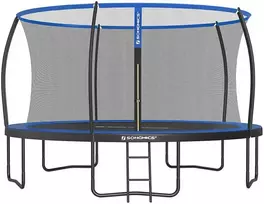 Songmics Batutas Ø 427 cm su vidiniu tinklu juodai mėlynas