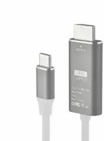 Kabelis Roger RoGer FT-H05 USB-C to HDMI UltraHD 4K@30Hz Cable 2m / baltas