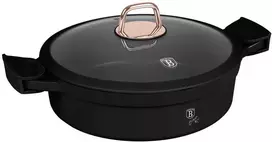 WOK Puodas NISKI Z POWŁOKĄ TYTANOWĄ 4.2L 28CM BERLINGER HAUS Juodas ROSE BH-1455