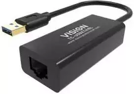Adapteris USB Vision USB-A - RJ-45 Juodas (TC-USBETH/BL)