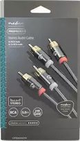 Kabelis Nedis RCA (Cinch) x2 - RCA (Cinch) x2 5m juoda (CATB24200GY50)