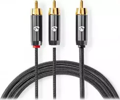 Kabelis Nedis RCA (Cinch) x2 - RCA (Cinch) x2 3m pilka (CATB24000GY30)