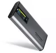 „AXAGON“ išorinė metalinė dėžutė su USB-C 10Gbps prievadu ir informaciniu ekranu, skirta M.2 NVMe ir SATA SSD diskams | EEM2-SD2