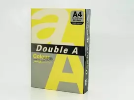 Double A Spalvotas popierius Dvigubas A, 80g, A4, 500 lapų, Citrininis