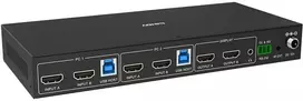 KVM Jungiklis - LINDY Dvigubas HDMI 4K60 USB 3.0 KVM Jungiklis su Nuotoliniu Valdymu