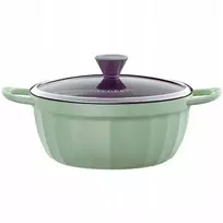 Mellow Yellow BUYDEEM emaliuotas nelimpantis puodas 4,5 l, modelis CP152, spalva „Cozy Greenish“