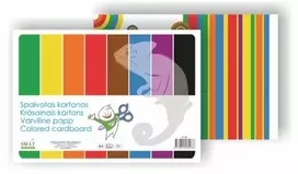 Kartonas SMLT, A4, 190 g, spalvotas, 8 lapai , vienpusis