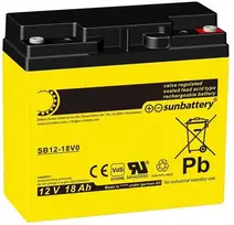 SSB SUN akumuliatorius SB12-18V0 Vds 12V 18Ah AGM nereikalaujantis priežiūros