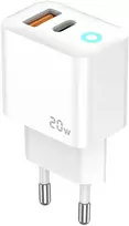 Jellico EU11 20W PD GaN Universāls adaptīvs ātrais lādētājs ar USB-C (5-12V) / USB 3A Balts