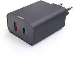 HAMA Įkroviklis SIECIOWA ECOSENTIAL 45W PD 1X USB-C, 1X USB-A, ANTRACYT