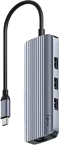 Cudy UH606 interface hub USB 3.2 Gen 1 (3.1 Gen 1) Type-C 5000Mbit/s Pilkas, Sidabrinis