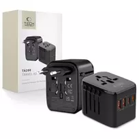 Tech-Protect TA200 EU / UK / US / AU adapter - juodas