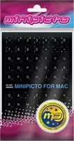 Kolm Lovi Minipicto Minipikto klaviatūros lipdukas EST/RUS KB-MAC-EE-RU-BLK, juodas