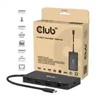 Club 3D „Club3D“ USB-C 9in1 šakotuvas > 2xHDMI/2xUSB/USB-C/LAN 4K60Hz PD100W mažmeninė prekyba
