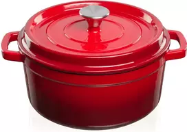 Emaliuotas ketaus puodas TETSU Stew 4,8 litro, Raudonas, 26 cm.