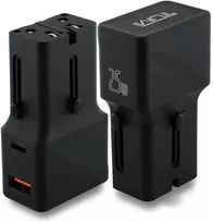 Laidinis įkroviklis TUMI Travel Adapteris 25W USB-C / USB-A juodo spalvos