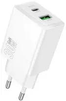 Įkroviklis Hoco N71 30W GaN USB-C/USB-A baltas