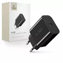 „Tech-Protect NC20W USB-C“ 1 prievado PD20W sieninis įkroviklis - Juodas