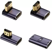 HDMI adapterių rinkinys 4smarts 8K 4 vnt – aukštyn, žemyn, šoninis, kabelio jungtis, pilkos