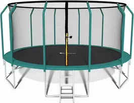 FunFit Batutas vaikams 374cm su išoriniu tinklu ir kopėčiomis