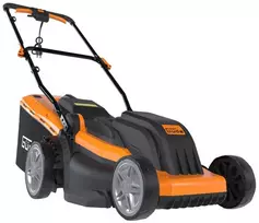 Elektrinė vejapjovė, 1600W, 38cm pjovimo plotis, su žolės surinkimu, reguliuojamas pjovimo aukštis, skirta namų sodui