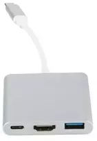 HUB USB Platinet PLATINET MEDIA HUB USB-C 3.2 GEN1 5GB/S 3IN1 HDMI 4K USB-A 3.2 USB-C PD 100W ALUMINUM [46241]