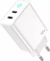 Jellico EU19 GaN PD greitoji įkroviklis 1x USB-A 2x USB-C 40W Baltas (GSMA0262)