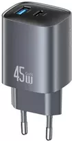 Laidinis įkroviklis USAMS CC290 T66 45W GaN 1xUSB-A 1xUSB-C tarnish