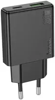 Įkroviklis Hoco Slim N38 (1xUSB-C; 1xUSB 20W) juodas