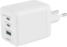 USB GaN sieninis įkroviklis DELTACO, 100 W, 1x USB-A, 2x USB-C, PPS, bendra išvestis 100 W, baltas / USBC-GAN06 / 1903219