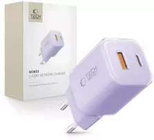 Tech-Protect NCM33 PD 33W QC3.0 USB-C / USB-C sieninis įkroviklis - Violetinė