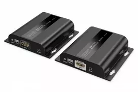 Assmann Electronic DIGITUS HDMI IP ilgintuvas 4K/60Hz 120/200 m PoE One-to-Many CAT Juodas