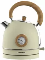 Virdulys, Elektrinis virdulys su termometru, nerūdijančio plieno, kreminės spalvos su mediena, 1,8 l, 1850–2200 W, klausberg, kb-7906