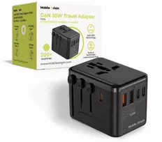 „Mobile Origin GaN 35W“ kelioninis adapteris PW4 EU/UK/US/AUS, 3x USB-C + 2x USB-A